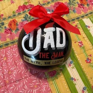 Dad The Man Holiday Ornament with Red Bow